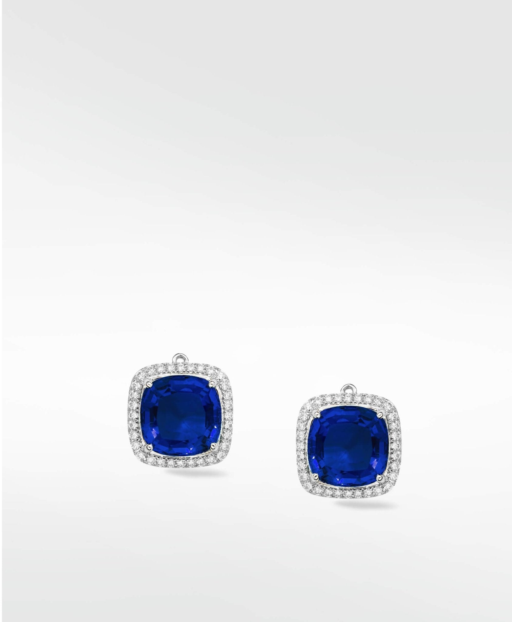Flora Blue Sapphire Detachable Drops in Solid 18K White Gold - Lark and Berry