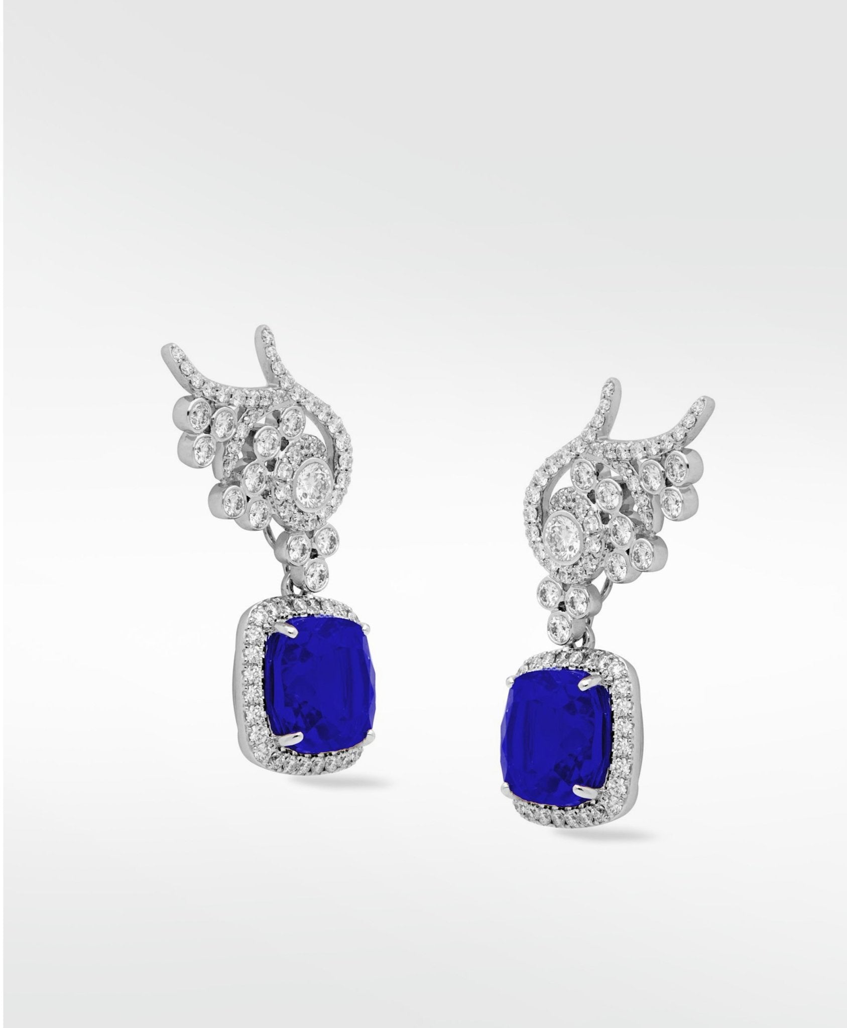 Flora Diamond Earrings (without detachable drops) in Solid 18K White Gold - Lark and Berry