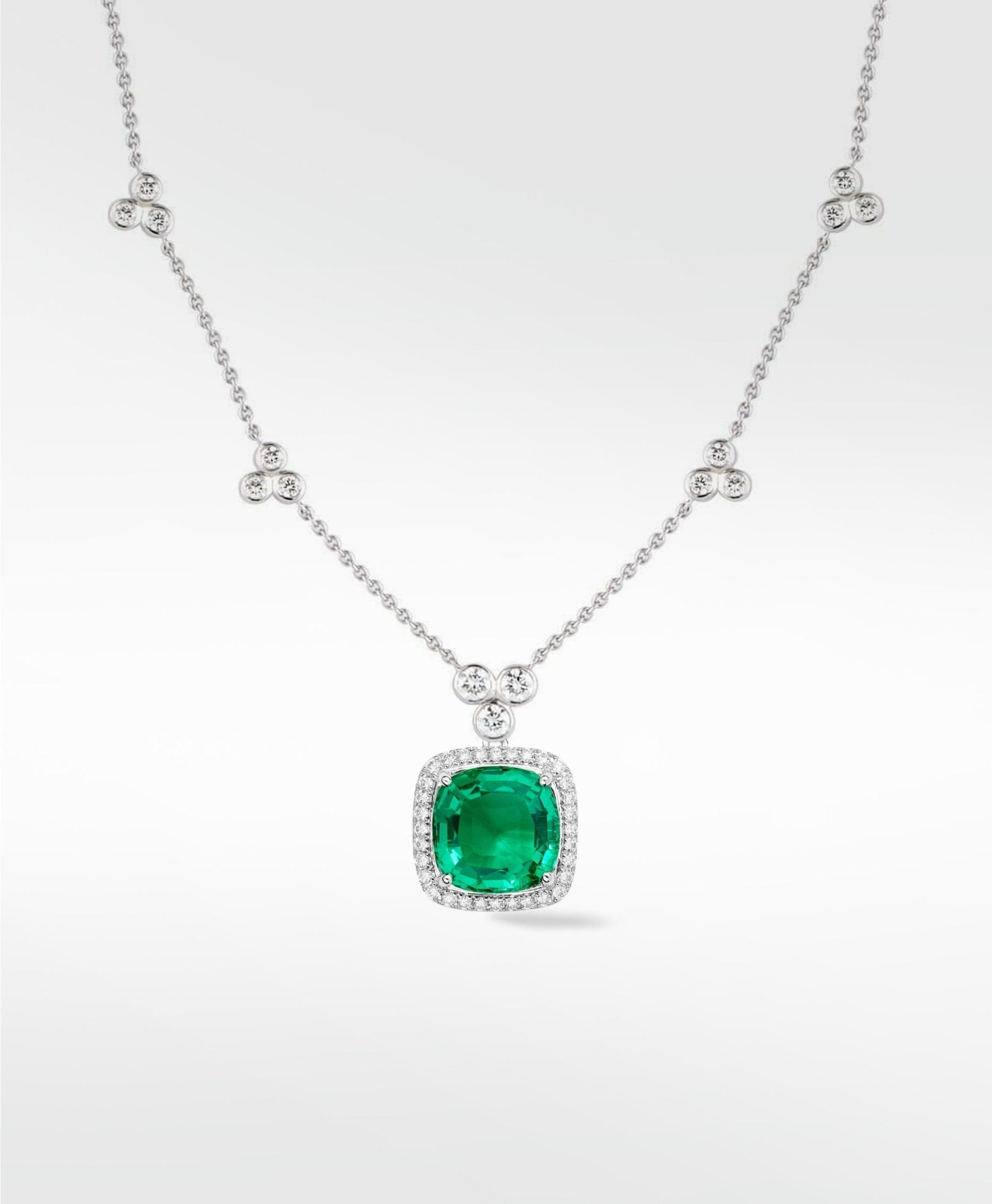 Flora Emerald Detachable Pendant in Solid 18K Gold - Lark and Berry