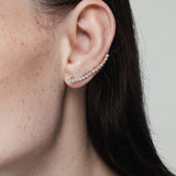 Modernist Linear Diamond Ear Crawler Labret Earring in 14K Gold - Lark and Berry