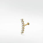 Modernist Linear Diamond Ear Crawler Labret Earring in 14K Gold - Lark and Berry
