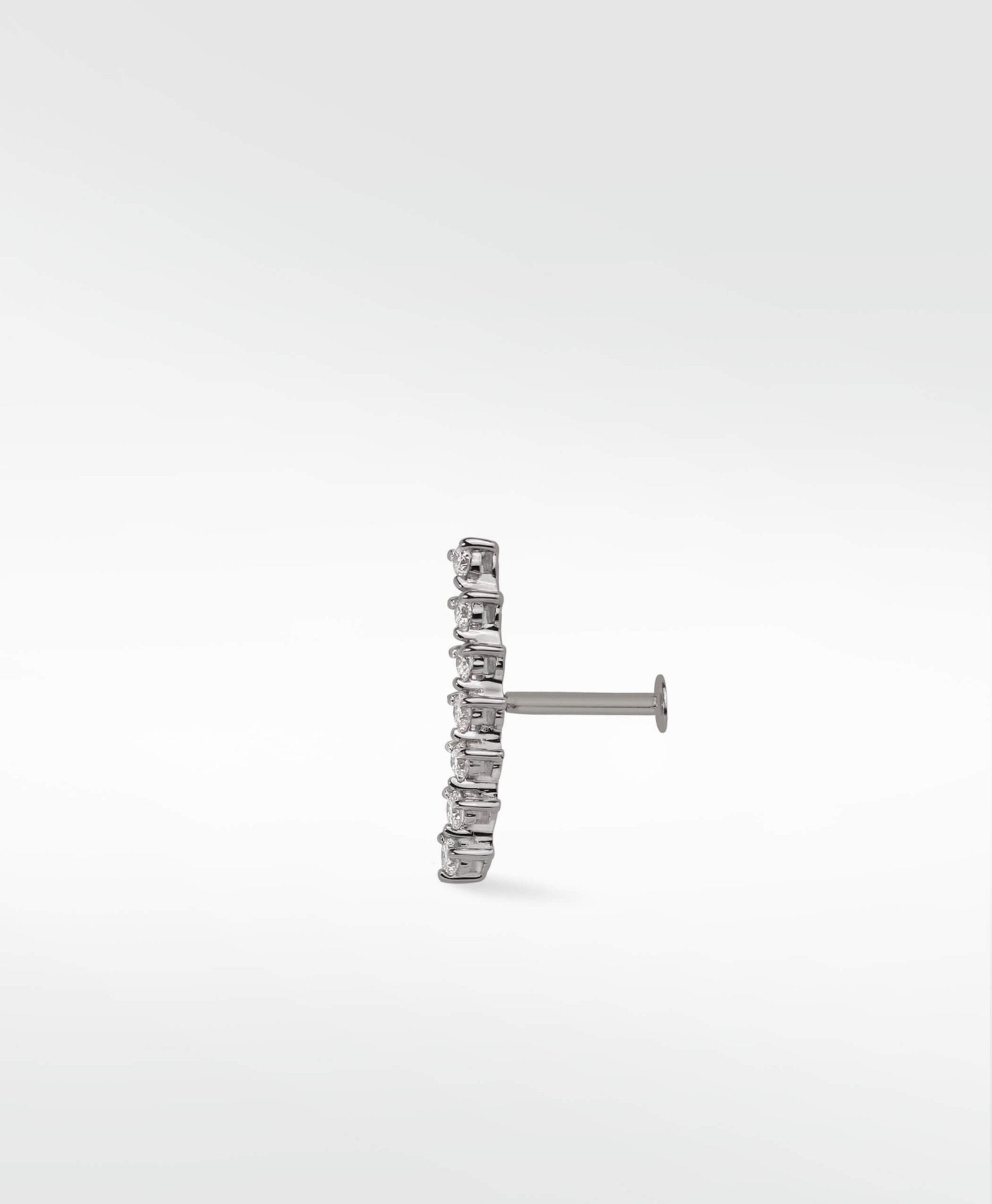 Modernist Linear Diamond Ear Crawler Labret Earring in 14K Gold - Lark and Berry