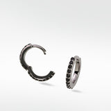 Modernist Pavé Black Spinel Medium Hoop