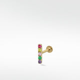 Modernist Pave Rainbow Labret Earring - Lark and Berry