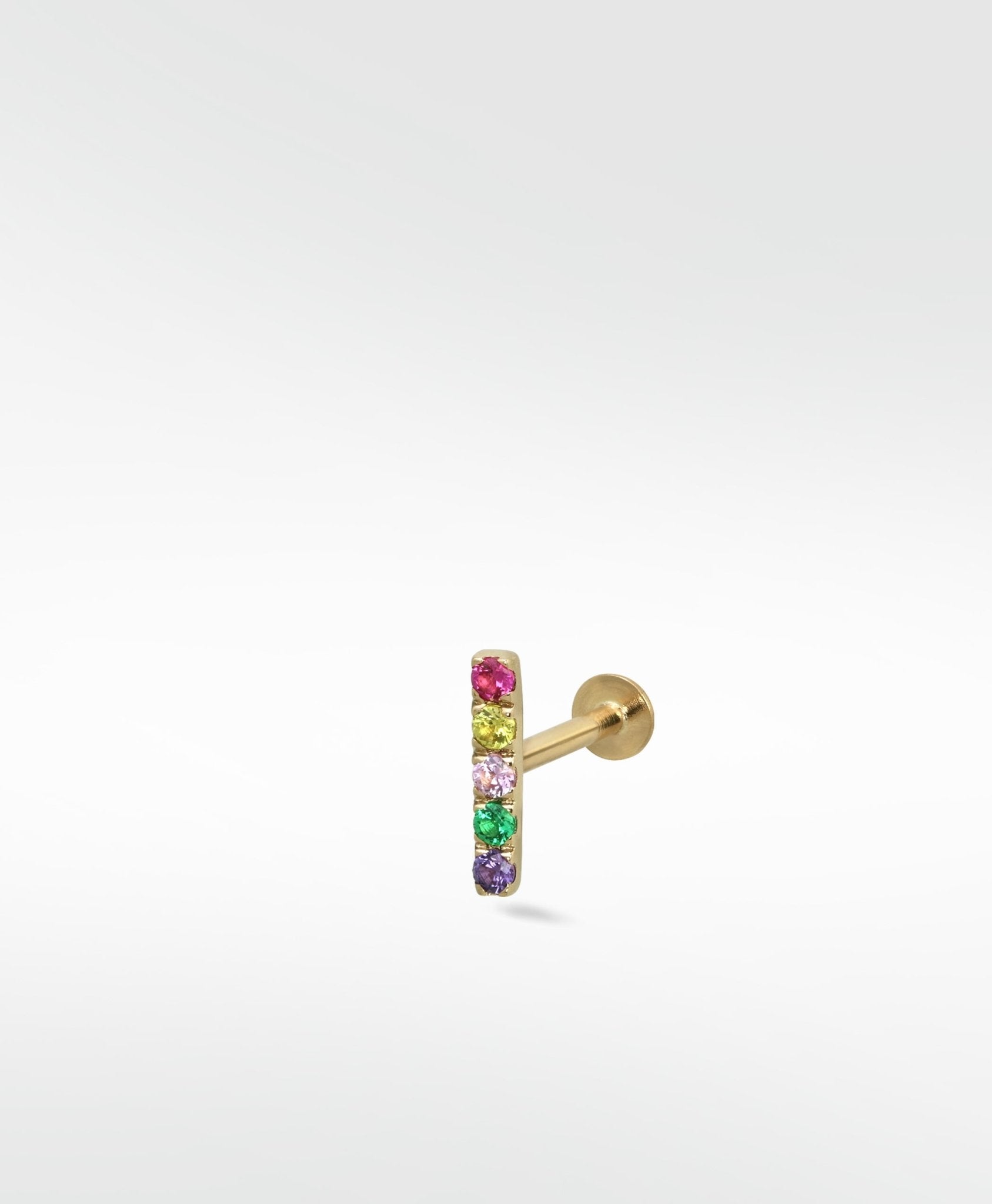Modernist Pave Rainbow Labret Earring - Lark and Berry