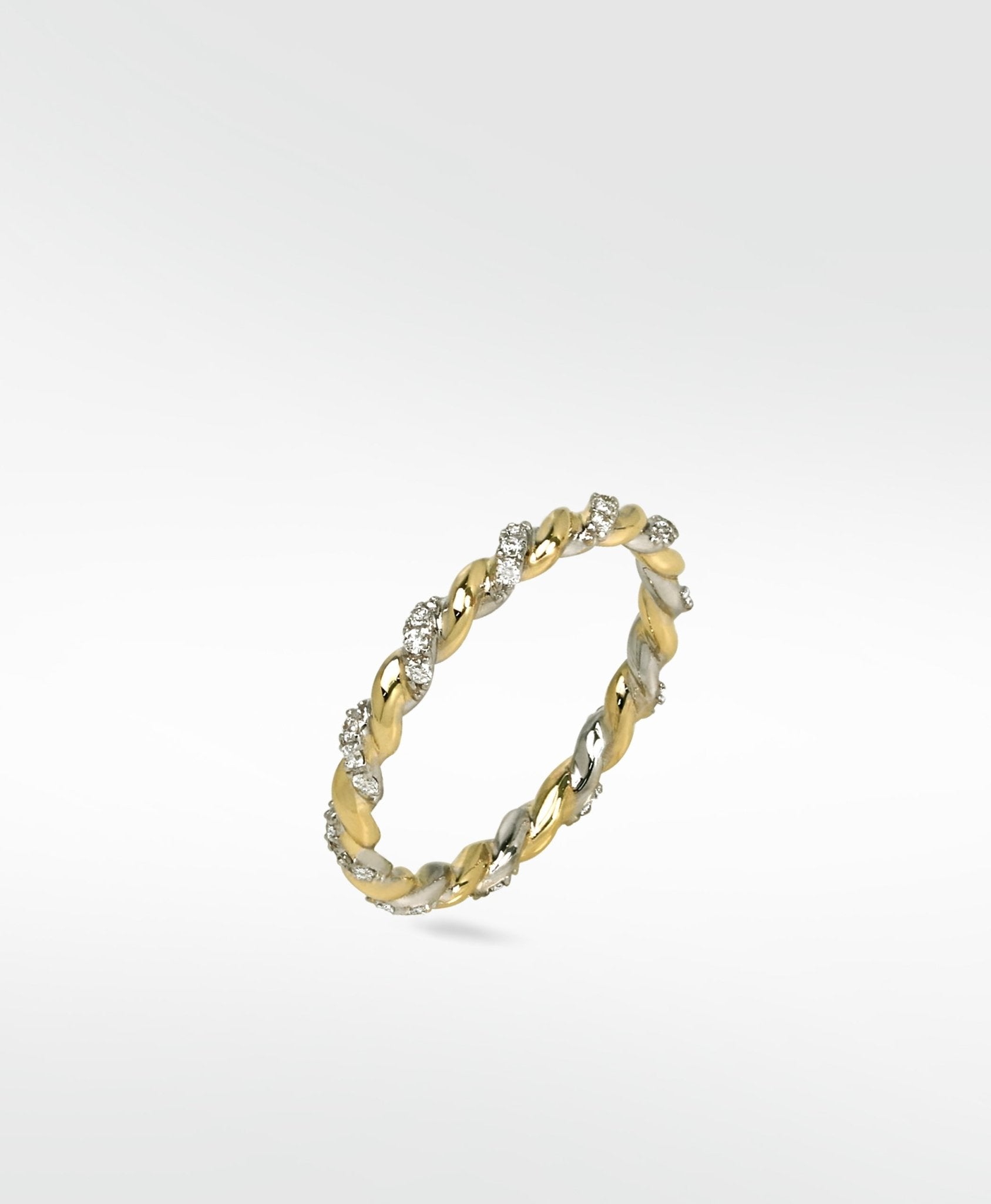 Modernist Slim Twist Diamond Ring in 14k Gold - Lark and Berry