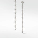 Modernist Tennis Long Drop Earrings in White 14K Gold - Lark and Berry