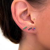 Omnis Double Baguette Stud Earring