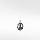 Peace Sign Black Spinel Charm