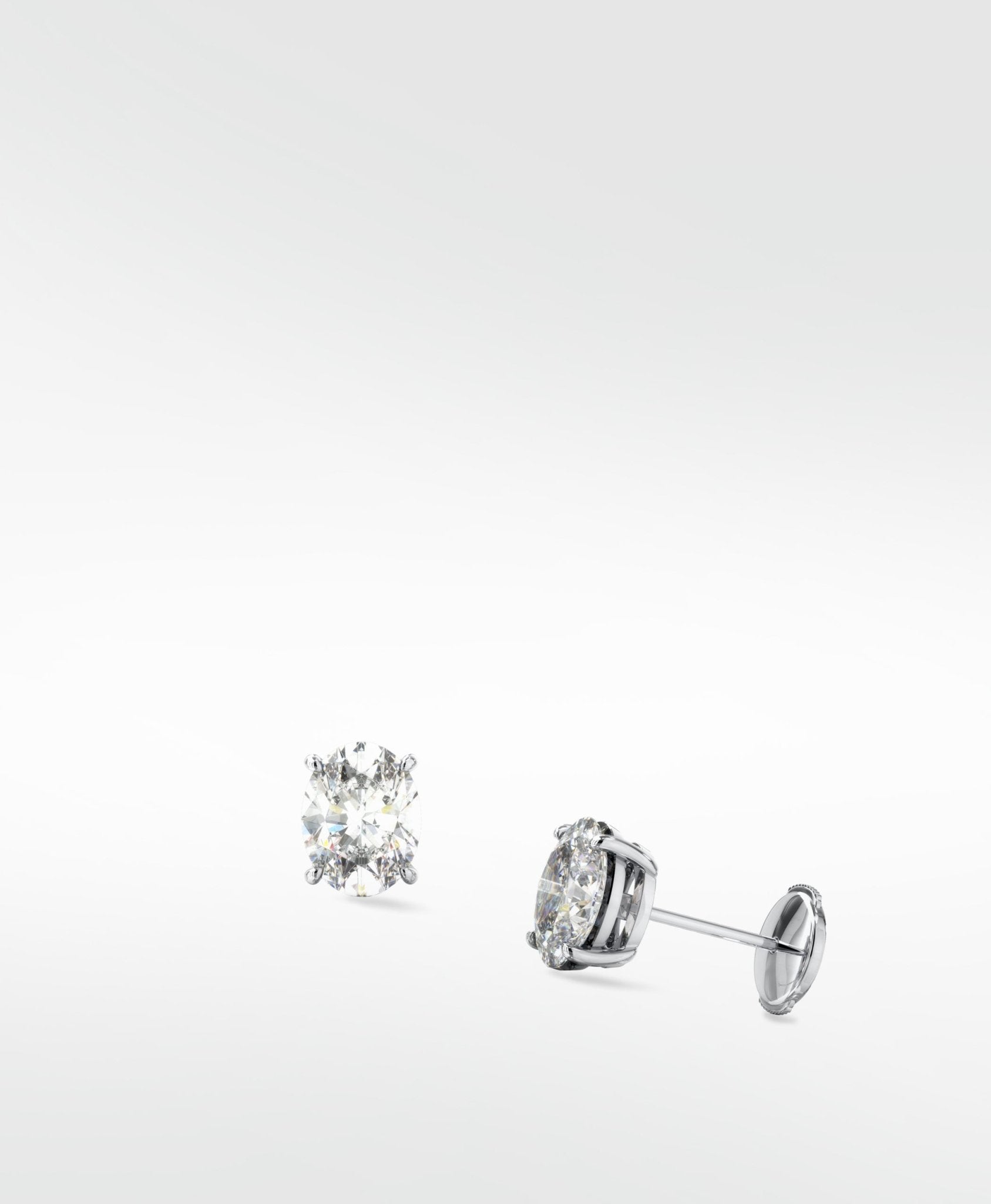 Seaberry Diamond Stud Earrings Oval Cut - Lark and Berry