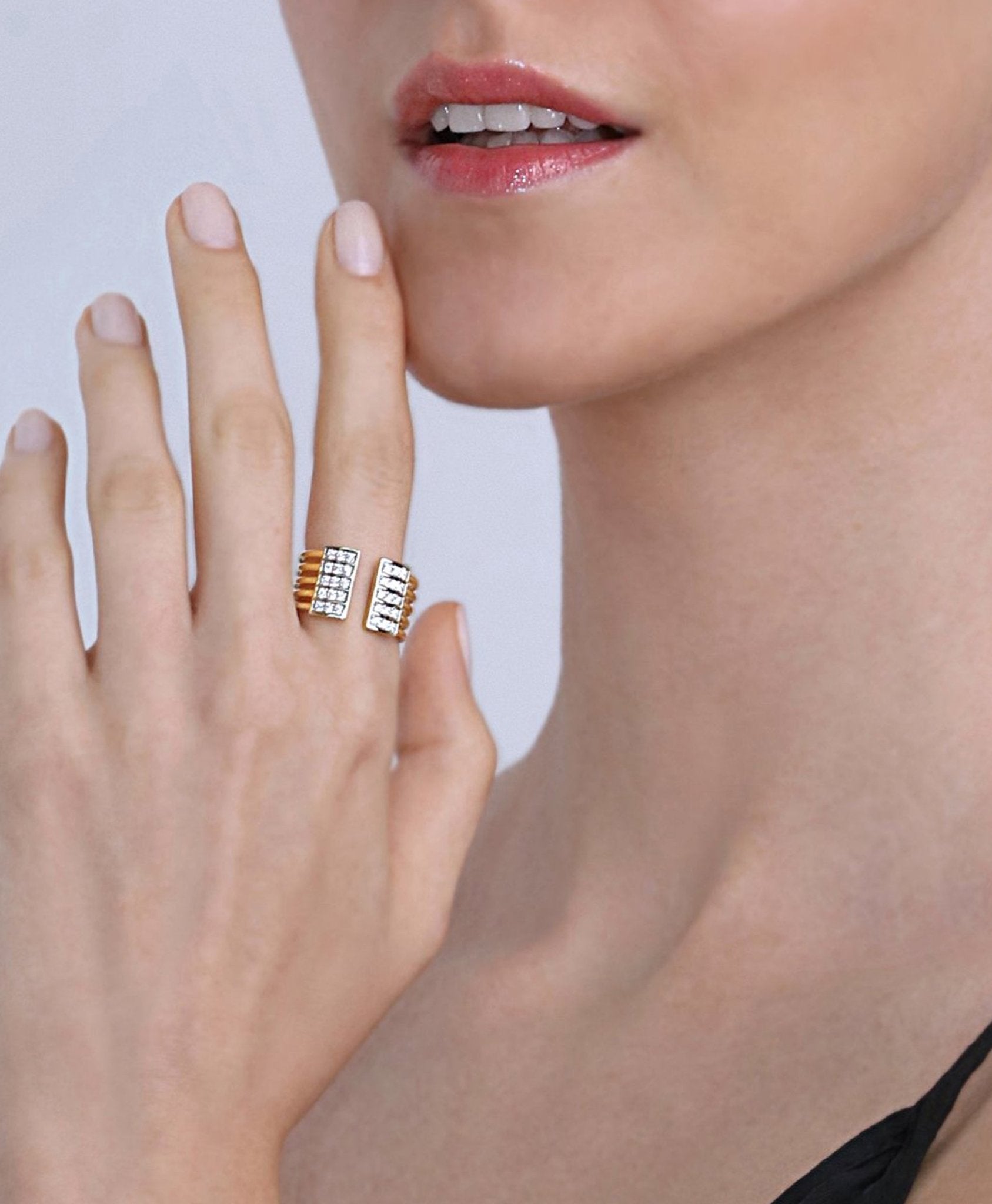 Solar Open Ring in 14K Yellow Gold - Lark and Berry