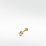 Stellar Solitaire Diamond Stud Labret Earring - Lark and Berry