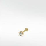 Stellar Solitaire Diamond Stud Labret Earring - Lark and Berry