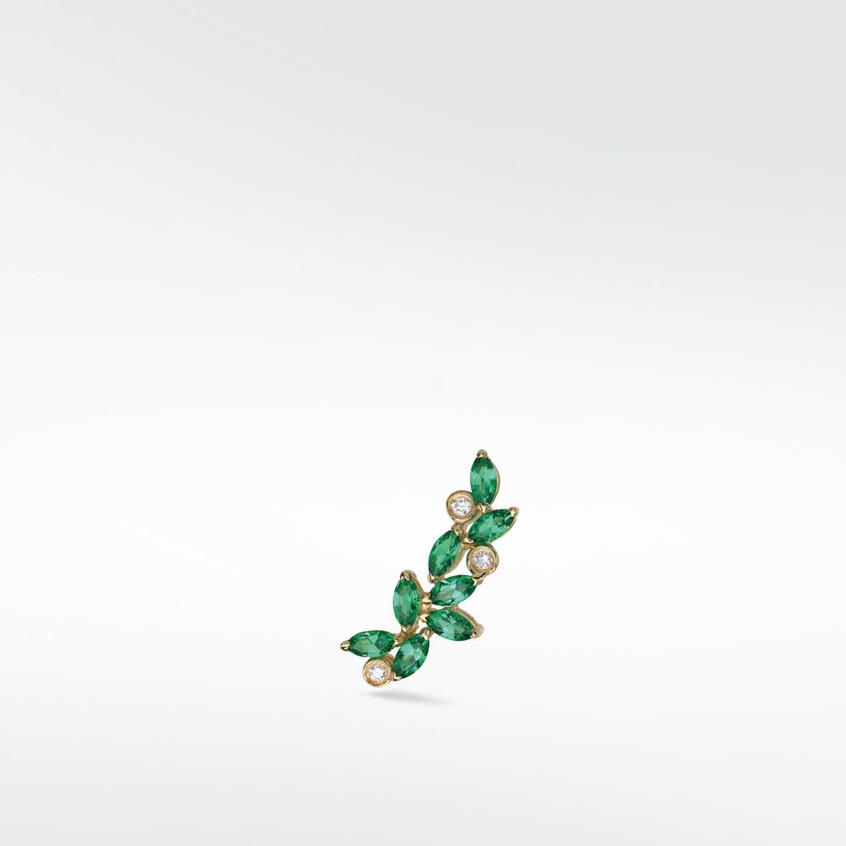 Veto Diamond and Emerald Ear Crawler in 14K Gold - Lark and Berry