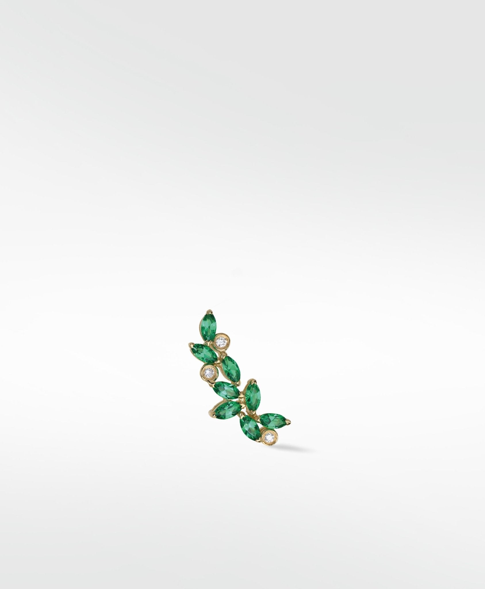 Veto Diamond and Emerald Ear Crawler in 14K Gold - Lark and Berry