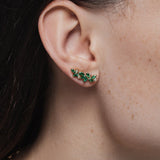 Veto Diamond and Emerald Ear Crawler in 14K Gold - Lark and Berry
