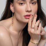 Veto Multi-Coloured Elongated Earrings in 14K Gold - Lark and Berry