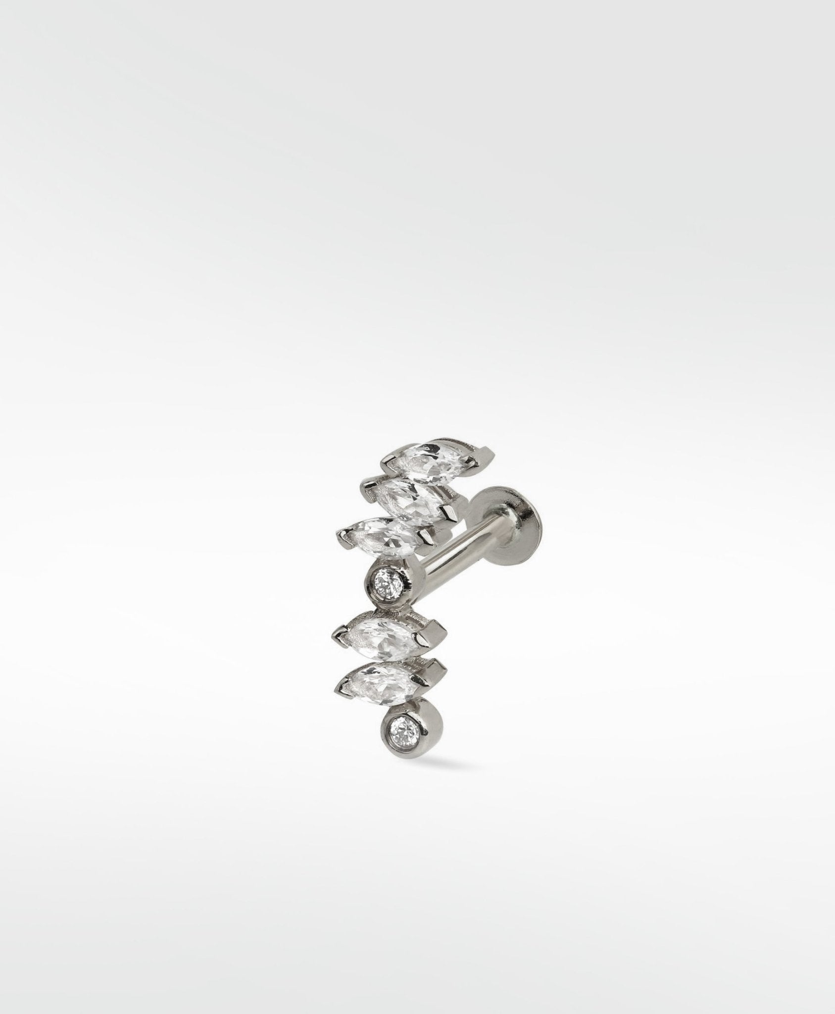 Veto Sapphire Crescent Labret Earring in 14K Gold - Lark and Berry