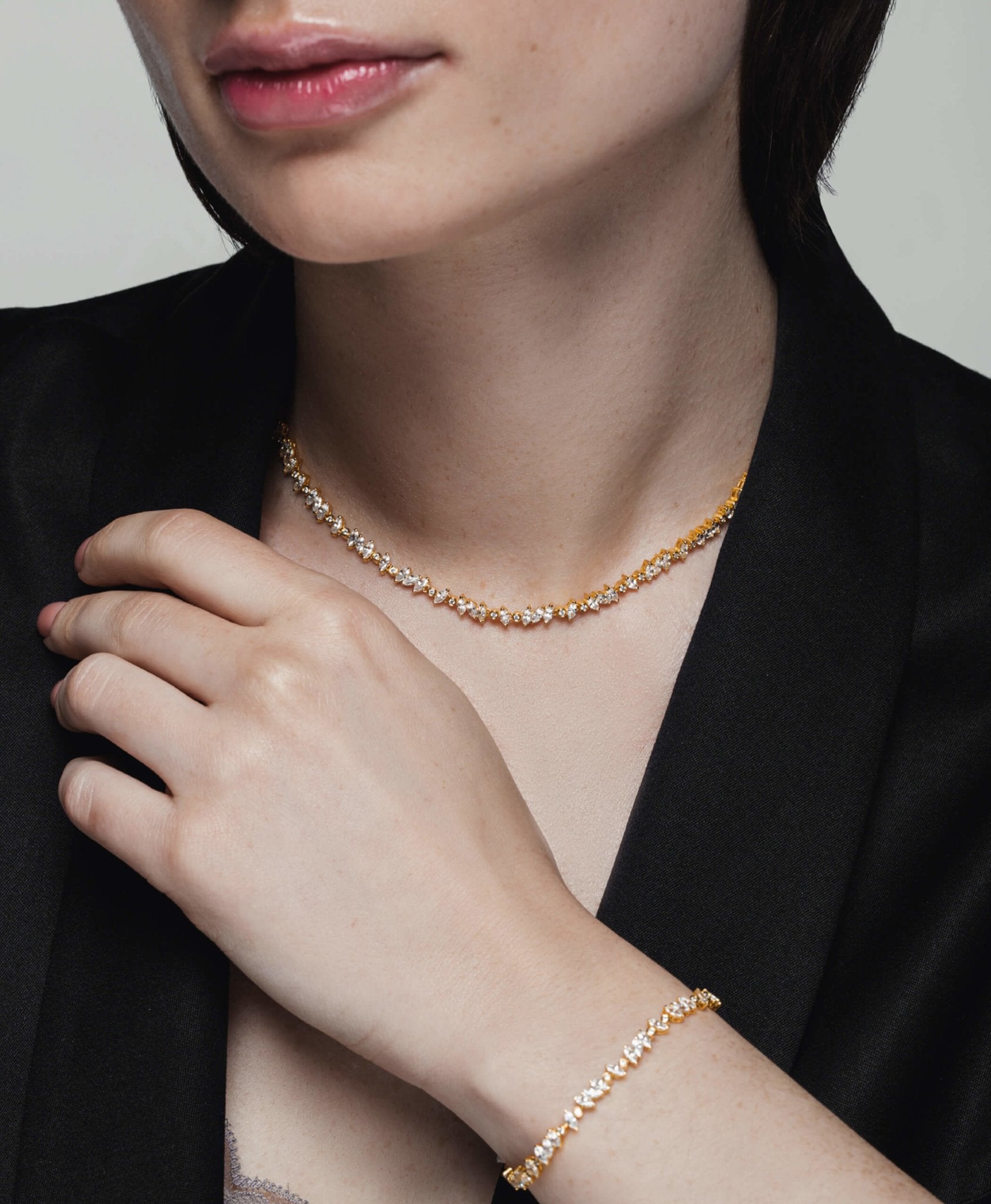 Veto White Sapphire & Diamond Necklace in 14K Gold - Lark and Berry